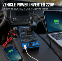 Chargeur de Voiture 100W 12V/24V vers 220V Domestique Multi-Ports avec Prise CA, Onduleur de Voiture, Chargeur Rapide pour Voiture, Convertisseur de Puissance