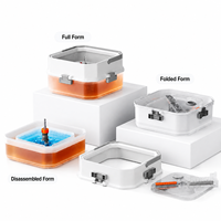 Nouvelle conception – Ensemble seau et serpillière pliables avec séparation eau propre/eau sale, brosse à double pulvérisation et raclette pour le nettoyage des sols domestiques