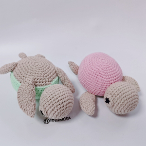 TK bebé sonajero hilo ganchillo <span class=keywords><strong>Amigurumi</strong></span> animales sonajero tejido <span class=keywords><strong>mordedor</strong></span> dentición conjunto niños juguete tejido tortuga - Product Image 2