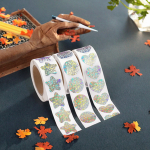 Scratch-off Vinyl long lanh hình ngôi sao Sticker CuộN trẻ em tự dính máy tính xách tay cuộn dán nhãn biểu đồ phong bì Thẻ quà tặng - Product Image 3