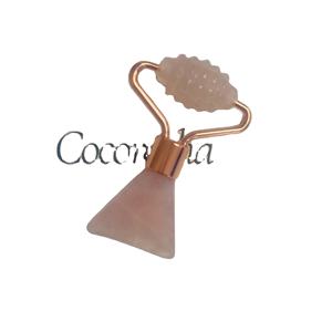 Jade rose Gua Sha pierre naturelle produits de beauté du visage Anti-âge Jade petit rouleau pour les yeux Rose Quartz rouleau pour les yeux - Product Image 1