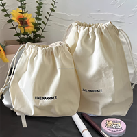 Petit sac à poussière en toile de coton blanc épais avec cordon de serrage et logo personnalisé pour bijoux et cadeaux