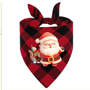 Hanfu Dog Bandana Plaid Christmas Triangular <b>Scarf</b> Winter Pet Accessory - Product Image 1