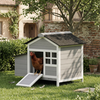 PetPlot Home MJH044 Poulailler moderne en bois de sapin pour l'extérieur, résistant aux intempéries, toutes saisons, boîte de nidification intérieure/extérieure, cour arrière