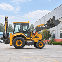 Loader Backhoe 1 Ton 2 Ton 75KW Mesin Terkenal Langsung dari Pabrik, Bucket 1 Cbm, Wheel Loader 4x4, Backhoe 0.3 Cbm untuk Dijual