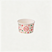 Gobelet en papier pour crème glacée à paroi simple de qualité alimentaire, recyclable, en papier couché, accepte l'impression de logo personnalisé, feuille d'or, plusieurs tailles 3-12 oz