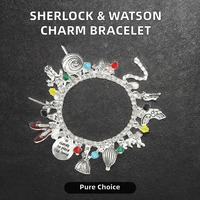 Sherlock Holmes & John Watson Clé Porte Perles de Cristal Bracelet Accessoires à la Mode pour Hommes et Femmes