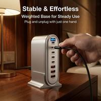 Station de charge rapide GaN³ personnalisée avec logo OEM, concentrateur de charge multi-ports PD QC 240W 268W 320W 440W 500W 600W avec affichage numérique de la puissance