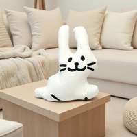 Minimalistisches Linienzeichnungs-Tierkissen in Hasen-, Katzen- und Hundeform, Weiches Weißes Plüschkissen für Sofa und Schlafzimmer-Dekoration