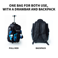 Sac à dos à roulettes en nylon OEM pour patins à roulettes, avec poignée télescopique, sac de transport pour patins à roulettes de vitesse, imperméable, durable, 50-70L, adulte et enfant