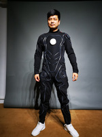 Décoration de scène et de fête : Haut lumineux LED pour performance de danse, style robot, blanc, taille personnalisée