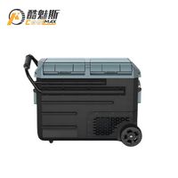 Refrigerador de coche portátil de 50L 12V/24V WG55 WEG55 240V -20 ℃ Compresor de nevera de coche de Control Dual de zona dual R134a con rueda de batería