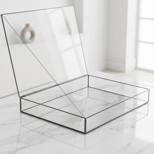 Wholesale Modern Luxury Metal & Glass Storage Organizer & Display Trinket <b>Box</b> for Jewelry and Photos - Product Image 1