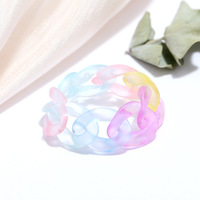 Nouvelle bague personnalisée pour femme, en acrylique imperméable, géométrique, colorée, torsadée