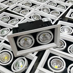 Foco de luz <span class=keywords><strong>led</strong></span> cob para interiores de Hotel, luz de punto ajustable de 5w, 7w, 12w y <span class=keywords><strong>20w</strong></span>, doble ángulo de doble cabeza, empotrado <span class=keywords><strong>cuadrado</strong></span> - Product Image 4