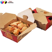 Boîtes de nourriture à emporter biodégradables Emballage alimentaire Boîte à hamburger Frites Pépites de poulet frit Carton Papier Snack Box Accepter