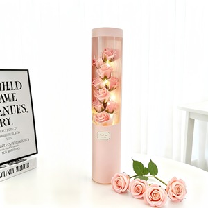 Mới đến ngày Valentine món quà thực tế tăng hoa xà phòng ôm xô món quà sinh nhật với đèn LED 9-thân cây bọt biển Hoa Hồng Bó hoa - Product Image 5