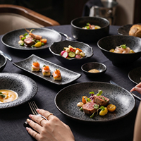 Vaisselle en céramique vintage, assiettes en grès pour le dîner et le service, pour restaurant et maison