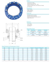 Raccords de tuyauterie en fonte Ductile PN DN355-DN1200 Grip DI adaptateur de bride de retenue de tuyau d'eau avec Insert en laiton pour tuyau HDPE 10/16
