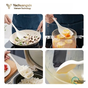 Plastic Serving Spoons Set of 3 Colors Eco-Friendly PP Material Dinnerware - Product Image 5