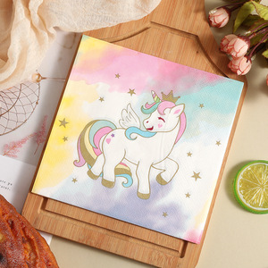 Unicorn Printed Paper Napkins 330mmx330mm For Birthday Party Decorations Disposable Towels - Product Image 4