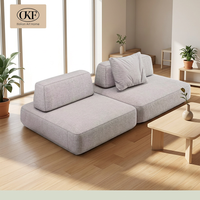 Canapé-lit modulaire convertible, bloc carré au sol, dossier conique, couture passepoilée, simple ou double, réglable, pour villa, appartement, hôtel