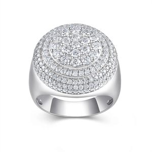 Cincin Pria Besar Moissanite Perak Sterling S925 dengan Berlian Menonjol Cincin Pernikahan Mewah Ringan Hadiah Liburan - Product Image 2