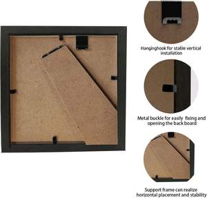 Cadres Boîte à Ombre en Gros - 8x8/10x10/12x12 Pouces/A4, Vitrine 3D en Bois, Profondeur 3CM/5CM avec Verre pour Objets de Collection - Product Image 3