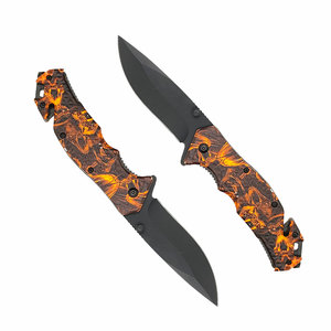 Couteau de poche pliant BAILIDE <span class=keywords><strong>en</strong></span> acier inoxydable avec manche rouge et lame pour la survie et la chasse - Product Image 2