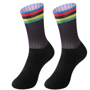 Calcetines de Ciclismo Antideslizantes de Silicona, Verano, 100% Algodón, Tejido Técnico, Tobillo Alto, Logotipo en la Parte Inferior, para Adultos - Product Image 1