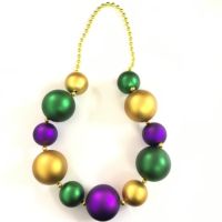 Perles Jumbo Mardi Gras personnalisées, cadeaux de fête, métalliques, violet, vert, or, 60mm, 80mm, grosses boules