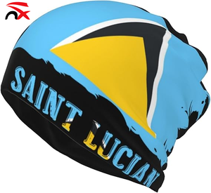 Bonnet en tricot doux à imprimé drapeau <span class=keywords><strong>Sainte</strong></span>-Lucie, nouveau modèle, pour hommes et femmes, vente en gros - Product Image 1