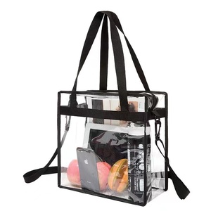 Organisateur de sacs à main en PVC transparent avec fermeture éclair, bandoulière amovible et réglable, grande capacité, résistant à l'eau - Product Image 1