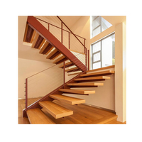 Marches d'escalier en bois massif de chêne, fabrication chinoise, vente en gros et au détail, marches d'escalier flottantes intérieures