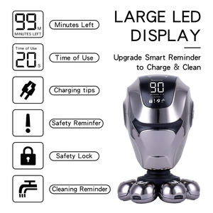 Kit <span class=keywords><strong>de</strong></span> toilettage multifonctionnel étanche IPX5 pour hommes Rechargeable 5-en-1 crâne Machine à raser feuille tête chauve ménage RV USB - Product Image 5