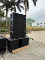Système de sonorisation PA passif professionnel 1200W avec deux enceintes line array de 12 pouces et deux caissons de basses de 18 pouces pour églises, concerts et scènes en direct