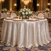 Nappe ronde de luxe en jacquard Paisley scintillant, housse de table infroissable pour mariage, banquet, hôtel, événement, vente en gros