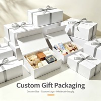 Boîte cadeau en papier rigide de luxe avec revêtement dur, logo personnalisé pour anniversaire, mariage, fête, cadeau d'entreprise, vente en gros