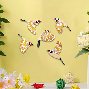 Set de Adornos de Pared de Madera Estilo Rústico Americano con Pájaros, Decoración de Pared con Gorriones Voladores para Interiores de Casa de Campo, Porche y Hogar - Product Image 4