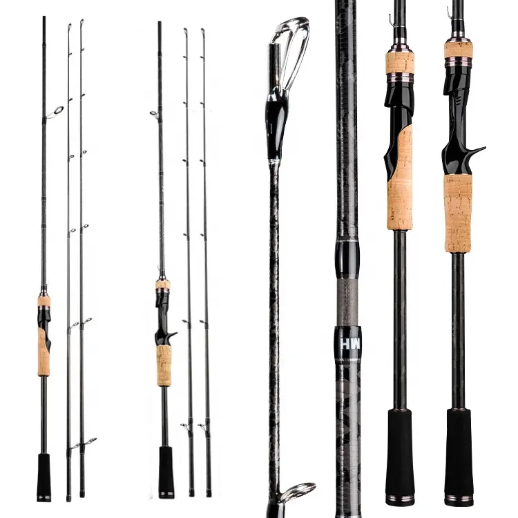 Amazon vendita calda 1.8m 2.1m 2.4m Spinning 2 punte di canna M/MH canna da pesca in carbonio canna da pesca spigola canna da pesca High-end esca