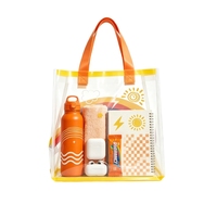 Sac fourre-tout en PVC transparent en gros, sac de plage, sac de voyage, impression de logo personnalisé