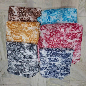 Tela de Algodón 100% de Alta Calidad, Diseño Geométrico Abstracto, Tejido Twill Lavado, Estampado a Mano, para Cortinas, Almohadas, Confección de Vestidos, para Niñas - Product Image 1