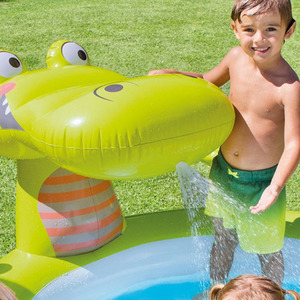 Piscine gonflable crocodile 198x160x91cm avec fontaine pour jeux aquatiques extérieurs pour enfants - Product Image 3