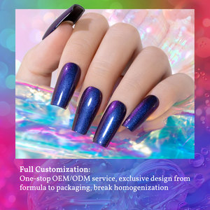 Esmalte de Uñas en <span class=keywords><strong>Gel</strong></span> con Brillo Degradado de Color Cambiante, Profesional, al por Mayor, de Marca Privada, con Efecto Cromo, UV, Removible - Product Image 6