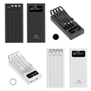 Portable Power Station 20000mAh With 4 Built-In Cables 60W Fast <b>Charging</b> LED Display Type-<b>C</b> Input Output Universal Socket - Product Image 5
