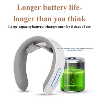 Masseur intelligent pour le cou avec chaleur, masseur cervical à impulsions TENS 5 modes, appareil portable pour soulager les douleurs cervicales pour la maison et le bureau
