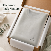 Sac d'emballage pour vêtements en papier kraft et papier vélin avec logo personnalisé, présentation haut de gamme pour boutique, pour les équipes de sourcing de vêtements