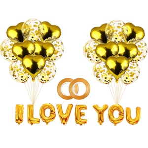 Set di palloncini con cuore di anniversario romantico con decorazioni per il giorno di san valentino per <span class=keywords><strong>lui</strong></span> festa amore palloncino rosso ti amo palloncini - Product Image 2