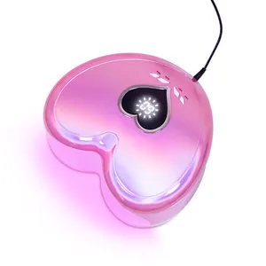 Popular New Style Cute Heart Shape Fast Drying Manicure Pedicure Machine Light Weight 96W Hybrid Pro Cure UV LED Nail Lamp