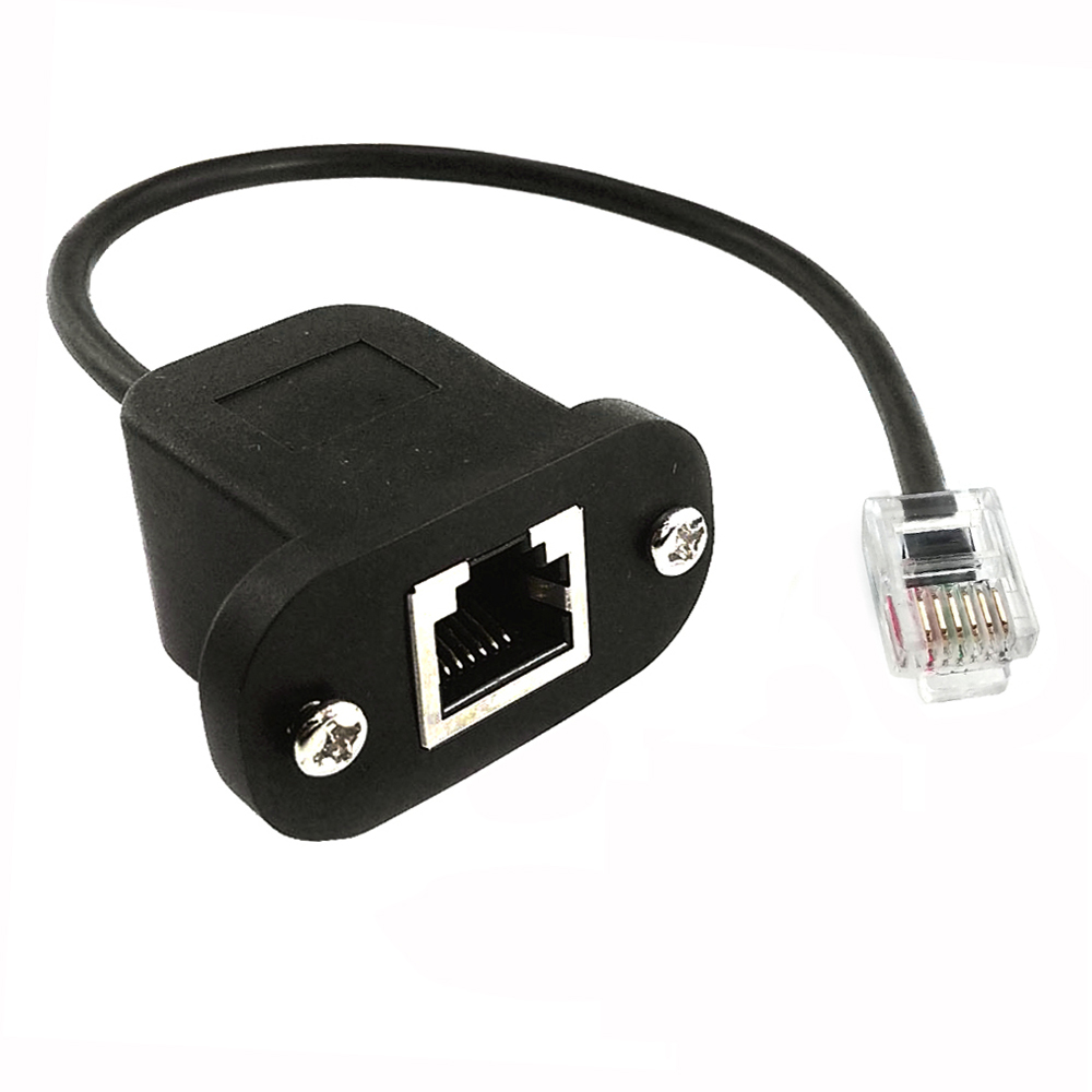 Negro RJ12 6P Macho a Hembra